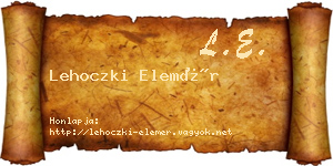Lehoczki Elemér névjegykártya