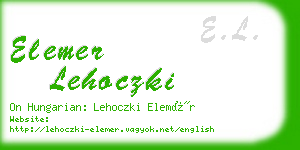 elemer lehoczki business card